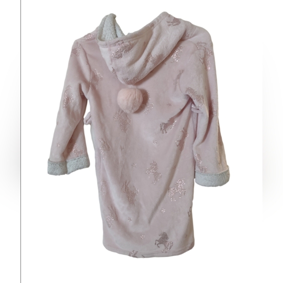 Girls pink hooded unicorn robe - Picture 2 of 2